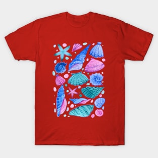 Shells watercolor hand drawn T-Shirt